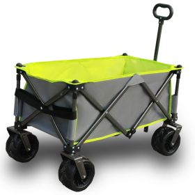 Heavy Duty Folding Beach Wagon Cart With Big Wheels & Adjustable Handle (Option: Antique WhiteGray)