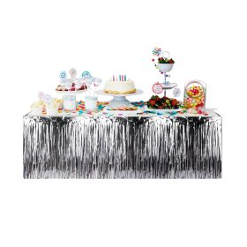 Silver Rain Silk Table Surround (Option: 6Pc)